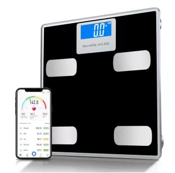 Scale for Body Weight – Smart Scale with All-in-one LED Display, Accurate – Bluetooth Rechargeable Body Fat Scale, Bathroom Weighing Machine with Smartphone App, 400lb