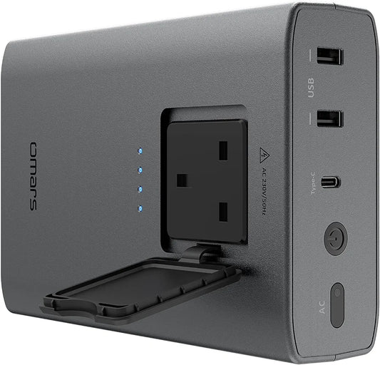 OMAR'S POWER BANK USB C PORT AC OUTLET SOCKET 220V 90W EXTERNAL BATTERY PACK 24000MAH