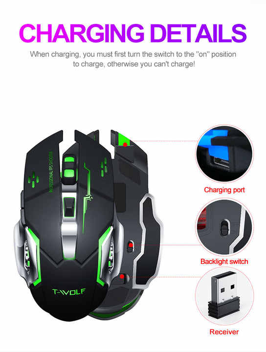 T-wolf Q13b Wireless Gaming Mouse