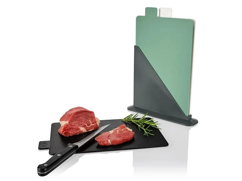 ERNESTO® SET OF 3 CHOPPING BOARD SET WITH STAND