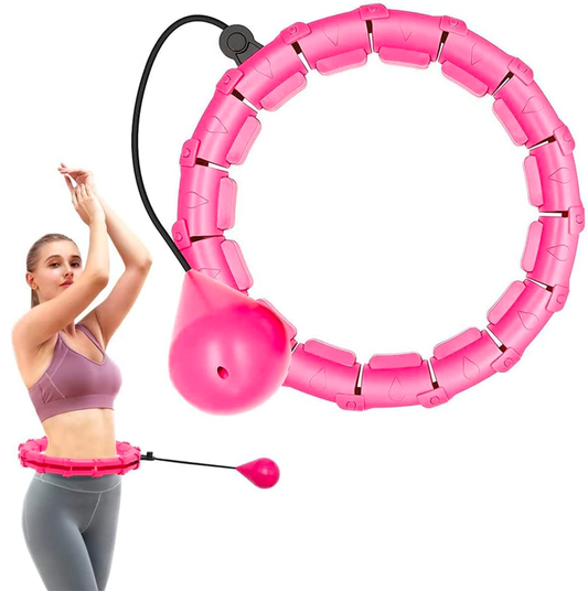 Shrink Smart Weighted Hula Hoop for Adult Weight Loss - Infinity Hoop 2 in 1 Abdomen Fitness Equipment with 24 Detachable Knots - Non-Fall Weighted Hoola Hoop Workout Equipment for Men and Women